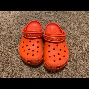 Orange crocs